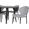 Venture Design Valgomojo komplektas Plaza apvalus valgomojo stalas ir Vault valgomojo kėdės 100x75 cm juodos spalvos audinys
