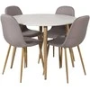 Venture Design Valgomojo komplektas Plaza apvalus valgomojo stalas 100x75 cm pilkas