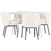 Venture Design Valgomojo komplektas Plaza stalas su Agnes kėdėmis 120 cm, smėlio spalvos ir balta