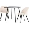 Venture Design Valgomojo komplektas Polar valgomojo stalas su aksominėmis kėdėmis 75x75 cm juodas smėlio spalvos MDF