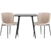 Venture Design Valgomojo komplektas Polar valgomojo stalas su Modesto kėdėmis 75x75 cm juodas smėlio MDF