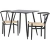 Venture Design Valgomojo komplektas Polar stalas su Alfons kėdėmis 75x75 cm Juoda Smėlio spalvos MDF Rotangas