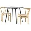 Venture Design Valgomojo komplektas Polar stalas su Alfons kėdėmis 75x75 cm juodas, smėlio spalvos MDF, rotangas