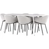 Venture Design Valgomojo komplektas Silar valgomojo stalas su Evelina valgomojo kėde 180x90 cm balta