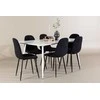 Venture Design Valgomojo komplektas Silar valgomojo stalas su Polar valgomojo kėdė 180x90 cm juoda ir balta mediena bei plienas