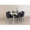 Venture Design Valgomojo komplektas Silar valgomojo stalas su Polar valgomojo kėdė 180x90 cm juoda balta