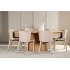 Venture Design Valgomojo komplektas Stjärnö stalas su 6 Astoria kėdėmis 200x90 cm smėlio spalvos