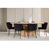 Venture Design Valgomojo komplektas Stjärnö stalas su 6 Edina kėdėmis 200x90 cm juodas
