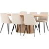 Venture Design Valgomojo komplektas Stjärnö stalas su 6 Night kėdėmis 200x90 cm juoda smėlio spalvos