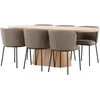 Venture Design Valgomojo komplektas Stjärnö stalas su 6 Edina kėdėmis 200x90 cm rudos spalvos