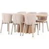 Venture Design Valgomojo komplektas Stjärnö stalas su 6 Astoria kėdėmis 200x90 cm smėlio spalvos