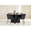 Venture Design Valgomojo komplektas Strada stalas su 4 Edina kėdėmis 120x170 cm juoda mediena