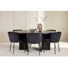 Venture Design Valgomojo komplektas Strada stalas su 6 Edina kėdėmis 120x170 cm juodas