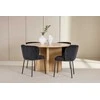 Venture Design Valgomojo komplektas Strada stalas su 4 Edina kėdėmis 120x170 cm balintos juodos medienos