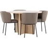 Venture Design Valgomojo komplektas Strada stalas ir Edina kėdė 120x170 cm balta ruda mediena
