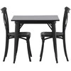 Venture Design Valgomojo komplektas Tempe valgomojo stalas ir Crosett valgomojo kėdės juodos MDF plastikas metalas