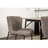 Venture Design Valgomojo komplektas Tempe valgomojo stalas ir Modesto valgomojo kėdė Juodasis graikinis riešutas, smėlio spalvos MDF, bouclé, metalas