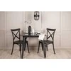 Venture Design Valgomojo komplektas Tempe valgomojo stalas ir Crosett valgomojo kėdės juodos MDF plastikas metalas