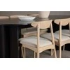 Venture Design Valgomojo komplektas Tyresö stalas 100x220 cm juodas Ven kėdė balinta