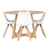 Venture Design Valgomojo komplektas Yakidon stalas ir Zeno kėdės, medžio imitacija, balta