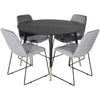 Venture Design Valgomojo stalas, Dipp, 115 cm, Juodas, Valgomasis kėdė, Muce, 63x84x43 cm, Pilka