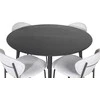 Venture Design Valgomojo stalas, Dipp, ⌀115 cm, Juodas / Valgomasis kėdė, Vault, 61.5x80x46 cm, Pilka
