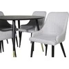 Venture Design Valgomojo stalas, Dipp, 115 cm, Juodas / Valgomasis kėdė, Plaza, 58x86x49 cm, Šviesiai pilka