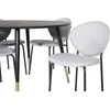 Venture Design Valgomojo stalas, Dipp, ⌀115 cm, Juodas / Valgomasis kėdė, Vault, 61.5x80x46 cm, Pilka
