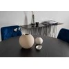 Venture Design Valgomojo stalas, Dipp, ⌀115 cm, Juodas, Velvečio prabanga kėdė, 66x88.5x50 cm, Mėlyna