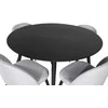Venture Design Valgomojo stalas, Dipp, ⌀115 cm, Juodas / Valgomasis kėdė, Velvetas, 57x76.5x50 cm, Šviesiai pilka
