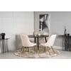 Venture Design Valgomojo stalas, Dipp, 115 cm, Juodas / Valgomasis kėdė, Velvet Deluxe, 66x88.5x50 cm, Beždžiovyšė