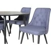 Venture Design Valgomojo stalas, Dipp, 115 cm, Juodas / Valgomasis kėdė, Velvet Deluxe, 66x88.5x50 cm, Mėlyna