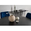 Venture Design Valgomojo stalas, Dipp, ⌀115 cm, Juodas, Velvečio prabanga kėdė, 66x88.5x50 cm, Mėlyna