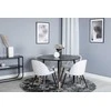 Venture Design Valgomojo stalas, Dipp, ⌀115 cm, Juodas / Valgomasis kėdė, Velvetas, 57x76.5x50 cm, Šviesiai pilka
