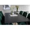 Venture Design Valgomojo stalas, Dipp, 180x90 cm, Juodas / Valgomasis kėdė, Velvet Deluxe, Žalia