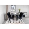 Venture Design Valgomojo stalas, Dipp, 180x90 cm, Juodas / Valgomasis kėdė, Velvet Deluxe, Juoda