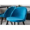 Venture Design Valgomojo stalas, Dipp, 180x90 cm, Juodas / Valgomasis kėdė, Velvetas, 57x76.5x50 cm, Mėlyna