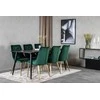 Venture Design Valgomojo stalas, Dipp, 180x90 cm, Juodas / Valgomasis kėdė, Velvet Deluxe, Žalia