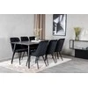 Venture Design Valgomojo stalas, Dipp, 180x90 cm, Juodas / Valgomasis kėdė, Velvet Deluxe, Juoda
