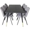 Venture Design Valgomojo stalas, Dipp, 180x90 cm, Juodas / Valgomasis kėdė, Gemma, Juoda