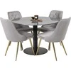 Venture Design Valgomojo stalas Estelle 106x75 cm Juodas marmuras