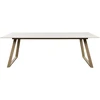Venture Design Valgomojo stalas Estelle 200x90 cm, smėlio/beige marmuro imitacijos