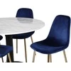 Venture Design Valgomojo stalas, Estelle, 106 cm, Balta, Kėdė, Polar, 52x86x44 cm, Mėlyna