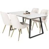 Venture Design Valgomojo stalas Estelle 140x90 cm Balto marmuro Juodas