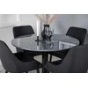 Venture Design Valgomojo stalas, Estelle, ø106 A75 cm, Juodas / Valgomasis kėdė, Plaza, 58x86x49 cm, Juoda