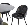 Venture Design Valgomojo stalas, Estelle, ø106x75 cm, Juodas / Valgomasis kėdė, Velvetas, 55x78x50.5 cm, Juoda