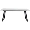 Venture Design Valgomojo stalas Estelle 200x90 cm, juodas/baltas marmuro imitacijos paviršius