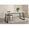 Venture Design Valgomojo stalas Estelle 200x90 cm, juodas/baltas marmuro imitacijos paviršius