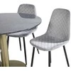 Venture Design Valgomojo stalas, Estelle, ø106x75 cm, Juodas, Valgomasis kėdė, Polar, 52x86x44 cm, Pilka