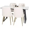 Venture Design Valgomojo stalas Estelle 140x90 cm Balto marmuro Juodas